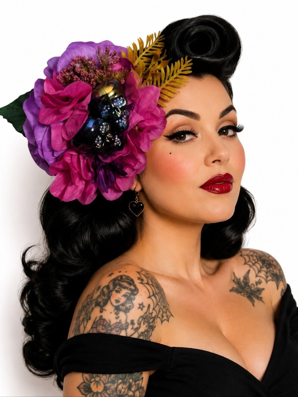 Purple & Magenta Floral Hair Clip - Elegant Women’s Hair Accessory